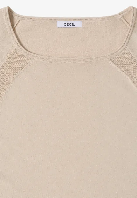 Trui met structuurdetails grain beige