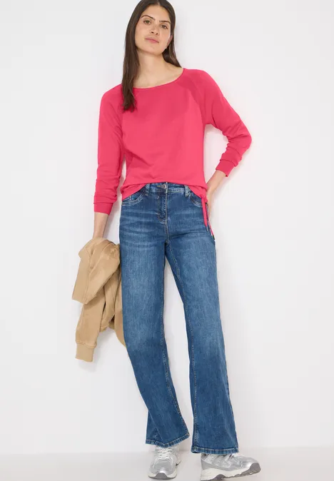 Trui met structuurdetails geranium red