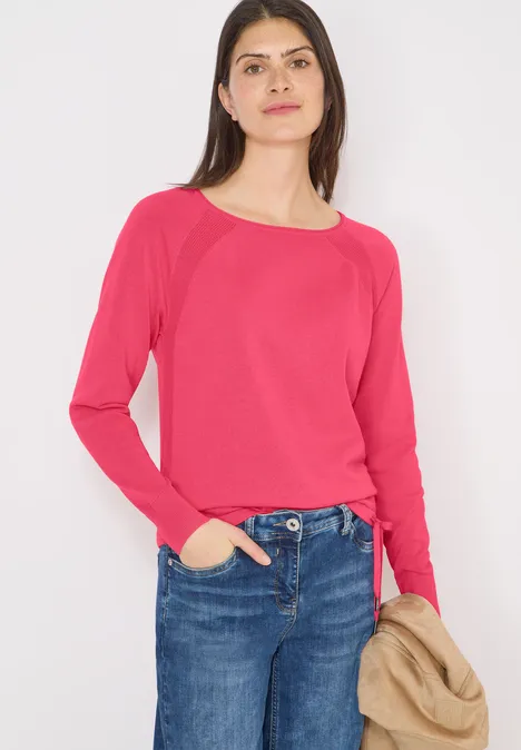 Trui met structuurdetails geranium red