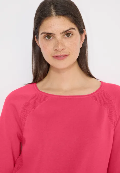 Trui met structuurdetails geranium red