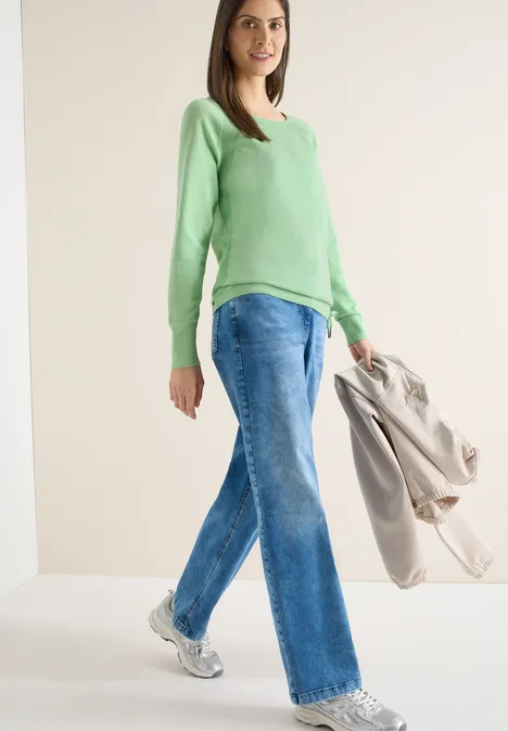 Trui met structuurdetails juicy lime