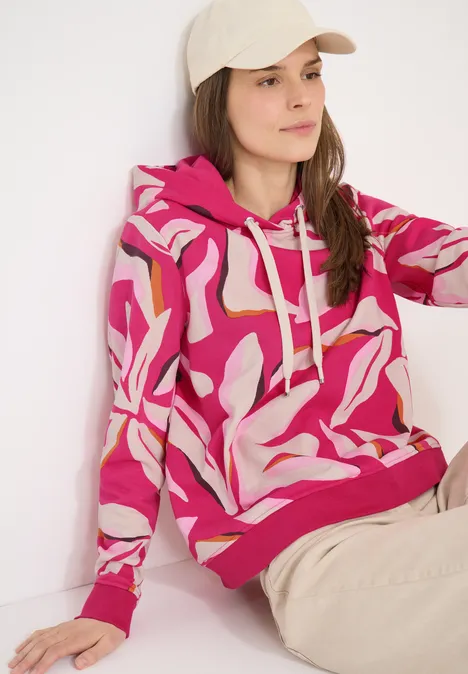 Sweatshirt mit floralem Muster beetroot pink