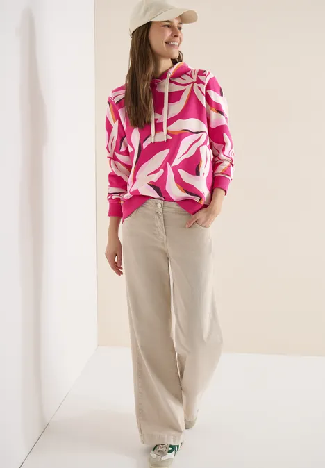 Sweatshirt mit floralem Muster beetroot pink