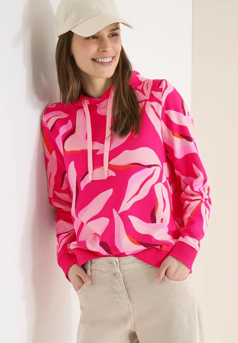 Sweatshirt mit floralem Muster beetroot pink
