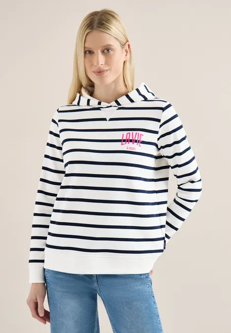 Sweatshirt mit Kapuze und Chestprint universal blue