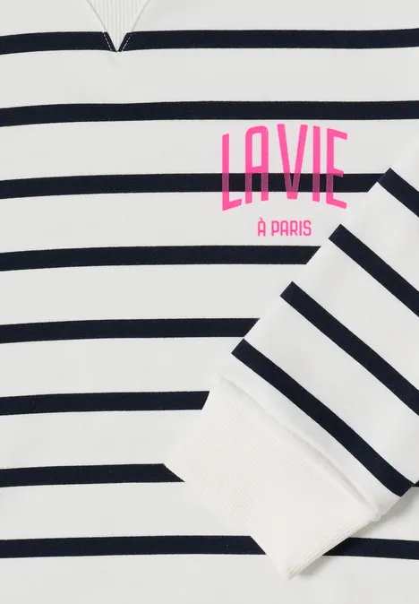 Sweatshirt mit Kapuze und Chestprint universal blue