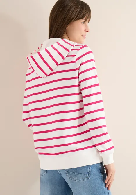 Sweatshirt mit Kapuze und Chestprint beetroot pink