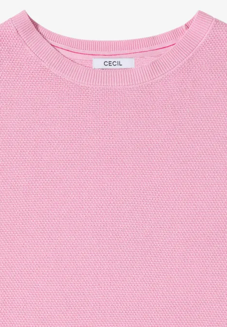 Pull à manches courtes structuré light blush rose