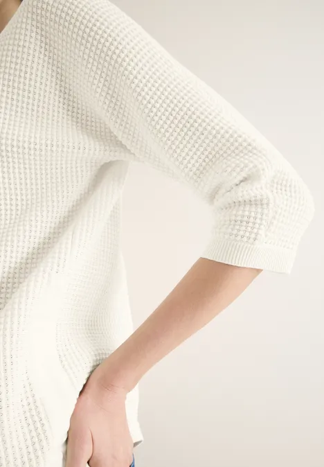 3/4-Arm Pullover in Dolman Passform raw sand beige