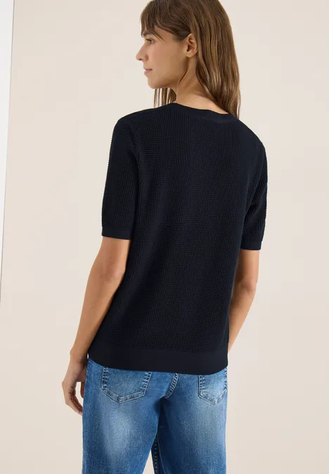 Pull à manches courtes structuré universal blue