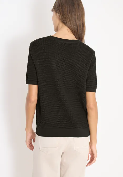 Pull à manches courtes structuré raw khaki