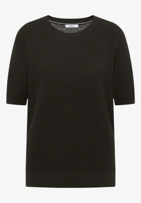 Pull à manches courtes structuré raw khaki