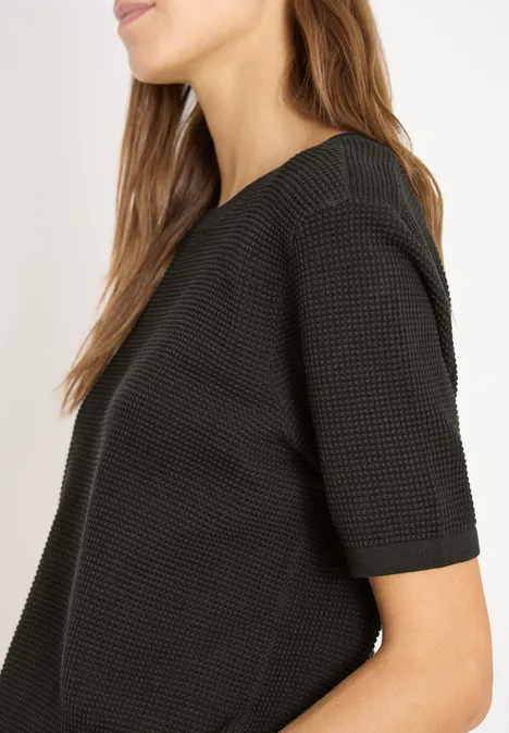 Pull à manches courtes structuré raw khaki