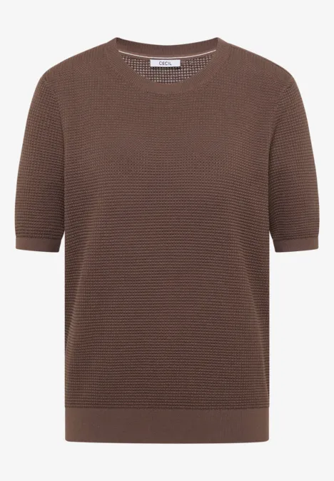 Pull à manches courtes structuré urban taupe