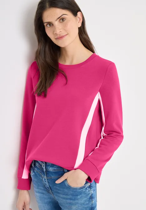 Sweatshirt mit Colorblock Details beetroot pink