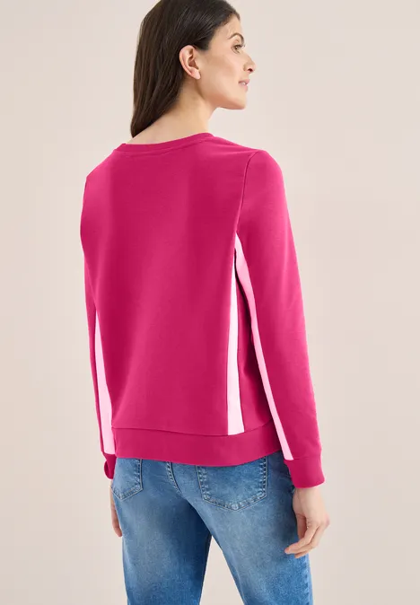 Sweatshirt mit Colorblock Details beetroot pink
