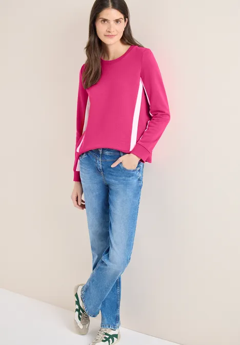 Sweatshirt mit Colorblock Details beetroot pink