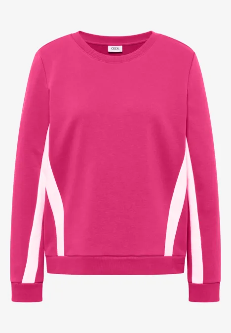 Sweatshirt mit Colorblock Details beetroot pink