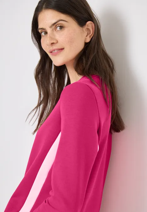 Sweatshirt mit Colorblock Details beetroot pink