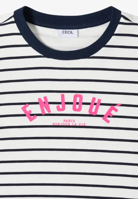 3/4-Arm Sweatshirt mit Streifenmuster universal blue