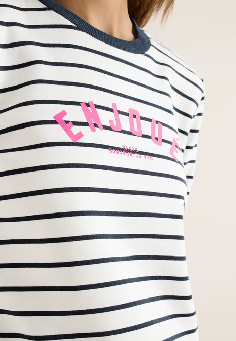 3/4-Arm Sweatshirt mit Streifenmuster universal blue