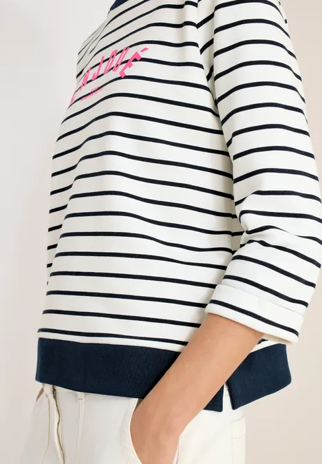 3/4-Arm Sweatshirt mit Streifenmuster universal blue