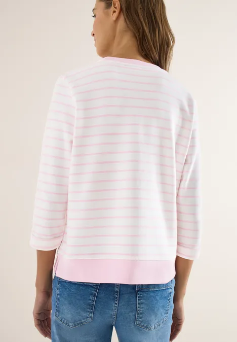 3/4-Arm Sweatshirt mit Streifenmuster light blush rose