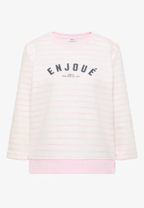 3/4-Arm Sweatshirt mit Streifenmuster light blush rose