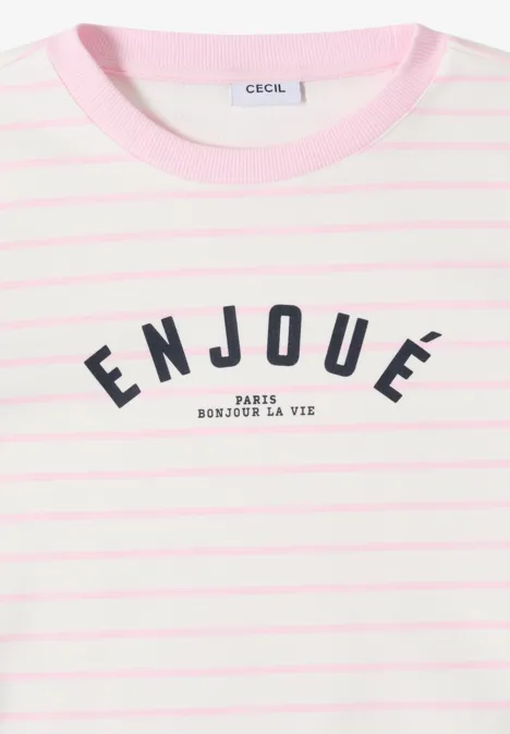 3/4-Arm Sweatshirt mit Streifenmuster light blush rose