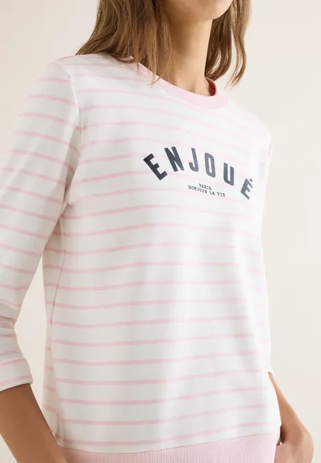 3/4-Arm Sweatshirt mit Streifenmuster light blush rose