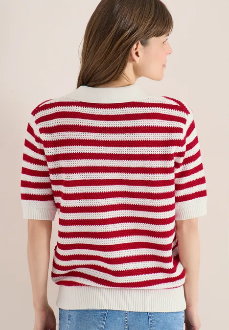 Kurzarm Poloshirt in Mesh-Qualität glazed apple red