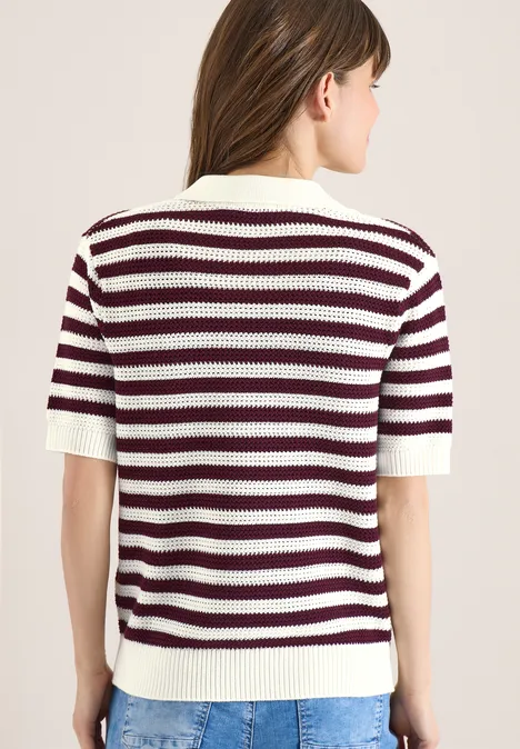 Kurzarm Poloshirt in Mesh-Qualität sweet grape red