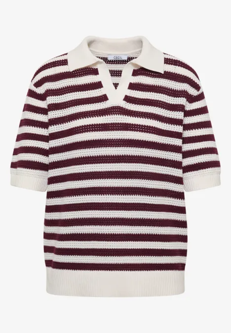 Kurzarm Poloshirt in Mesh-Qualität sweet grape red