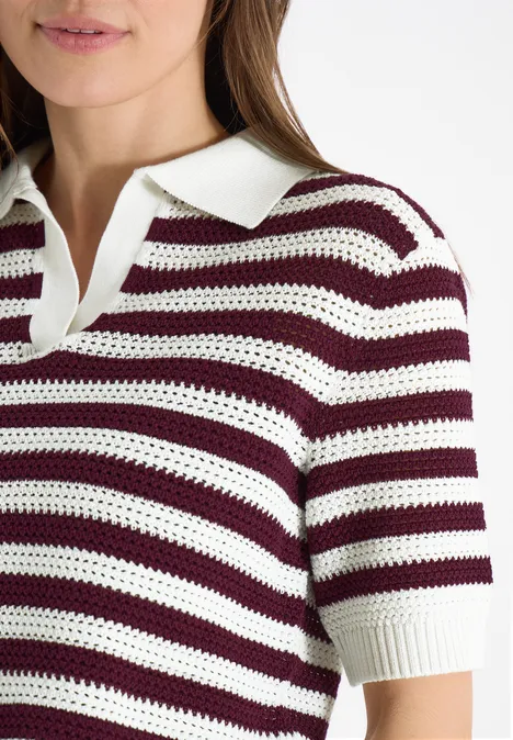 Kurzarm Poloshirt in Mesh-Qualität sweet grape red