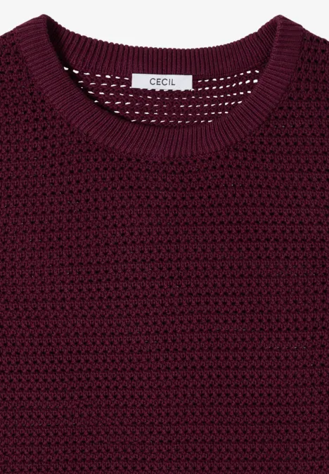 Kurzarm Pullover mit Struktur sweet grape red