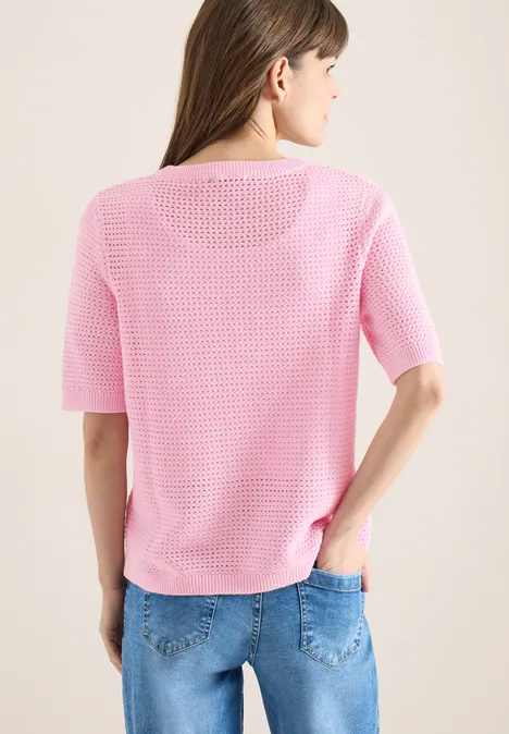 Kurzarm Pullover mit Struktur light blush rose