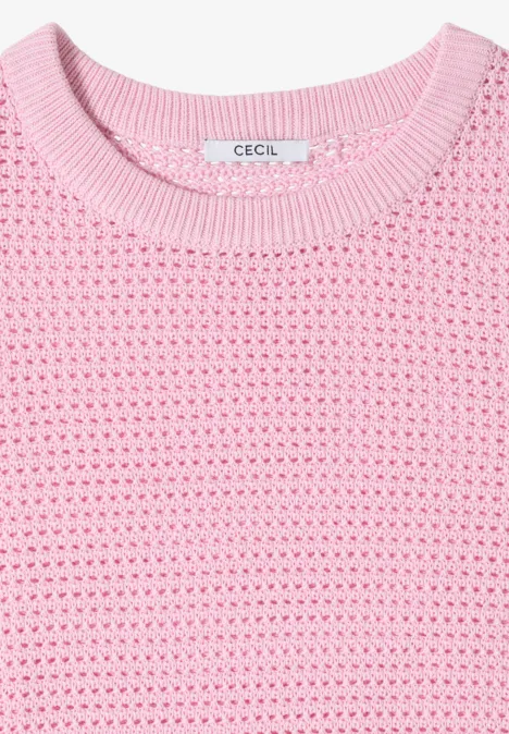 Kurzarm Pullover mit Struktur light blush rose