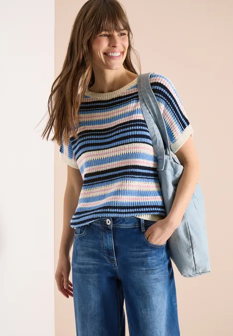 Trui met korte mouwen van lintgaren universal blue