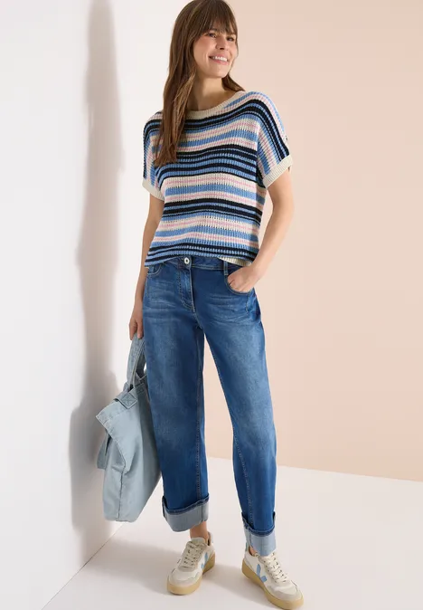 Trui met korte mouwen van lintgaren universal blue