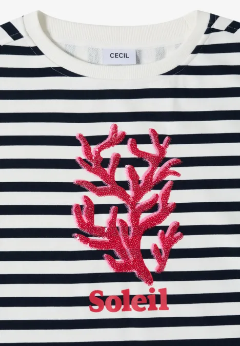 Kurzarm Sweatshirt mit breiten Streifen universal blue Kurzarm Sweatshirt mit breiten Streifen universal blue