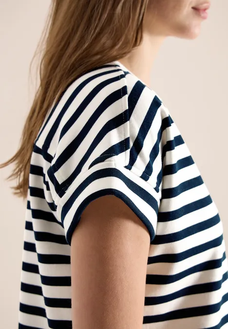 Kurzarm Sweatshirt mit breiten Streifen universal blue Kurzarm Sweatshirt mit breiten Streifen universal blue