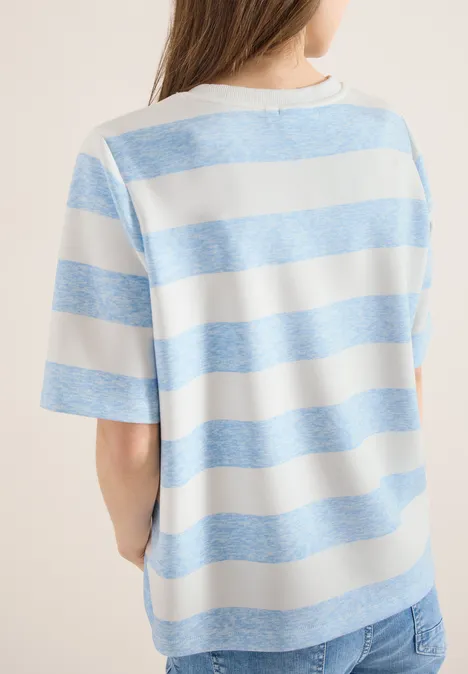 Kurzarm Sweatshirt mit Streifen light sky blue Kurzarm Sweatshirt mit Streifen light sky blue