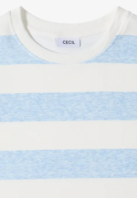 Kurzarm Sweatshirt mit Streifen light sky blue Kurzarm Sweatshirt mit Streifen light sky blue