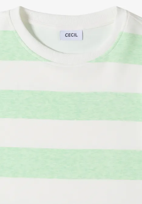 Kurzarm Sweatshirt mit Streifen juicy lime
