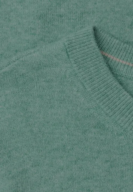 Pull uni à col rond jewel green melange Pull fin vert en maille avec encolure ronde.