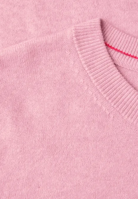 Pull uni à col rond mellow rose melange Un pull rose en maille fine et douce.