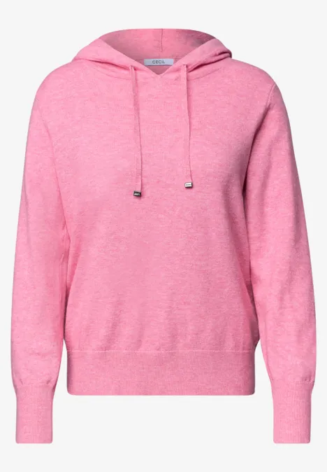 Pull uni à capuche dark blossom melange Un sweat à capuche rose clair avec manches longues et cordons.
