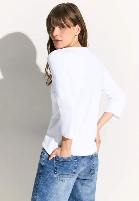 Basic Shirt in Unifarbe White