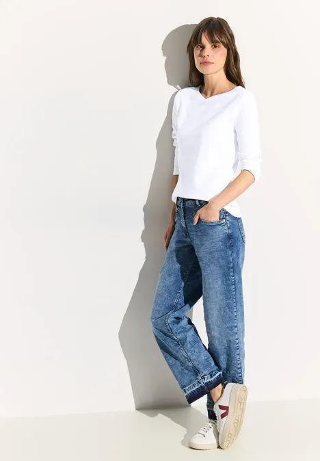 Basic Shirt in Unifarbe White