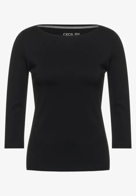 Basic Shirt in Unifarbe Black